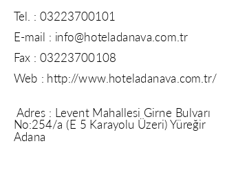 Hotel Adanava iletiim bilgileri